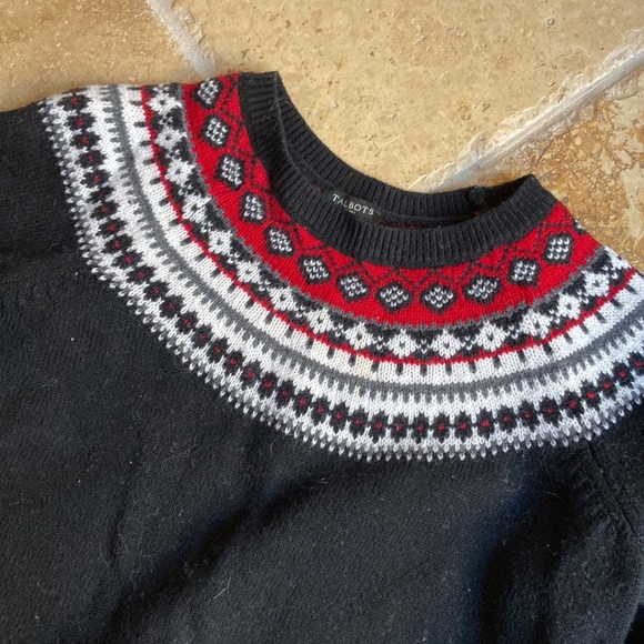 Talbots petites small Black and red sweater - Picture 2 of 6